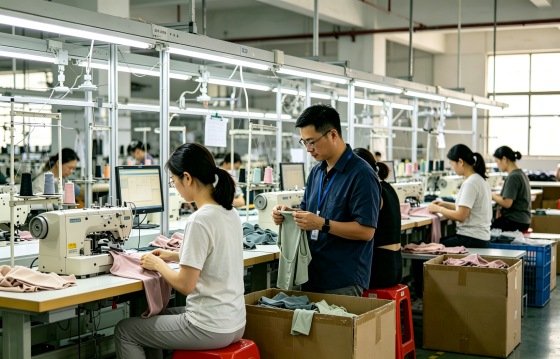 Bulk apparel production and international delivery service