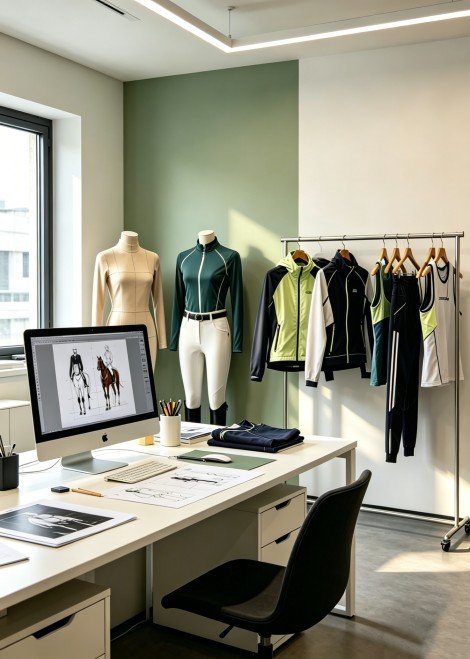 OEM sportswear product development studio and sample display at Pair Fashion