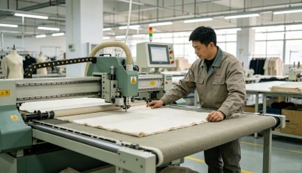 Automated fabric cutting process for custom sportswear production