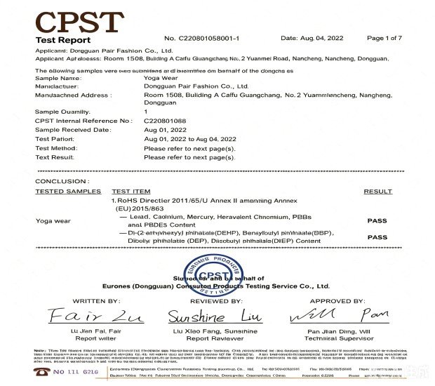 CPST certified recycled fabric supplier for sportswear