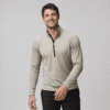 Custom Men's Quarter Zip Activewear Top Long Sleeve Training Shirt OEM ODM