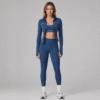 Custom Women's 3 Piece Activewear Set Sports Bra Leggings & Zip Jacket OEM ODM