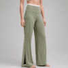 Custom High Waist Wide Leg Yoga Pants OEM ODM Athleisure Trousers