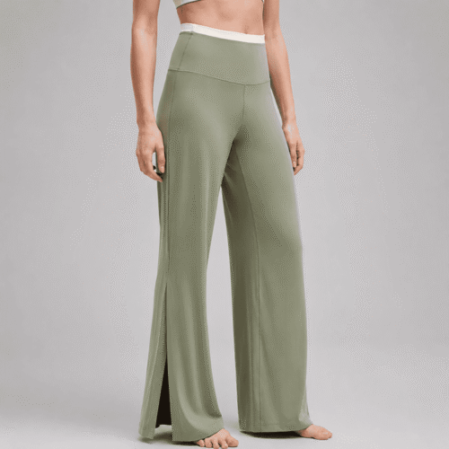 Custom High Waist Wide Leg Yoga Pants OEM ODM Athleisure Trousers