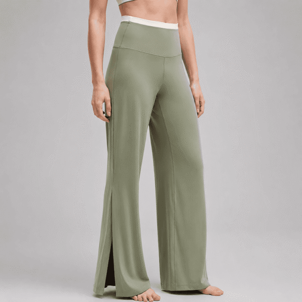 Custom High Waist Wide Leg Yoga Pants OEM ODM Athleisure Trousers