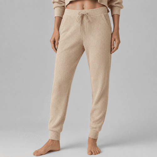 Custom Women's Ribbed Knit Jogger Pants Cozy Loungewear OEM ODM
