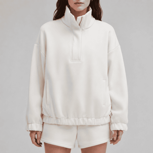 Custom Women's Oversized Half Zip Sweatshirt Fleece Pullover OEM ODM