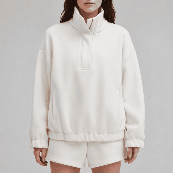 Custom Women's Oversized Half Zip Sweatshirt Fleece Pullover OEM ODM