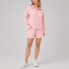 Custom Women’s Half Zip Loungewear Set OEM ODM Sweatshirt Shorts Set