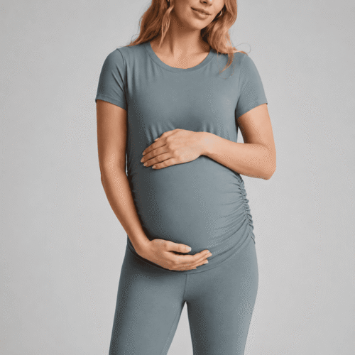 Custom Maternity Activewear T-Shirt OEM ODM Pregnancy Workout Top