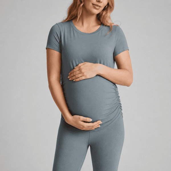 Custom Maternity Activewear T-Shirt OEM ODM Pregnancy Workout Top