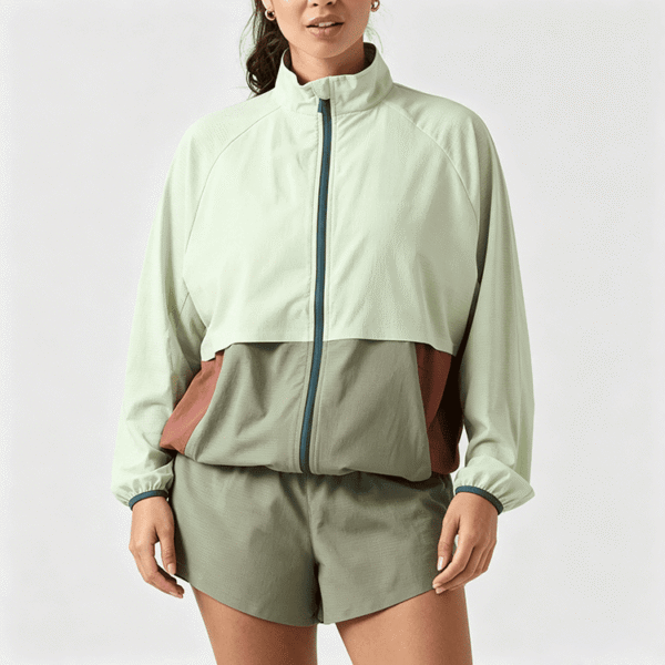 Custom Women's Lightweight Windbreaker Jacket Full Zip Training Outerwear OEM ODM