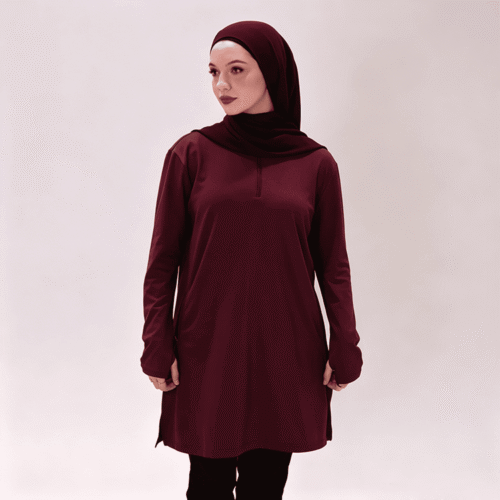 Custom Modest Sports Tunic OEM ODM Muslim Activewear Top