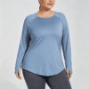 Custom Plus Size Activewear Top OEM ODM Long Sleeve Workout Shirt