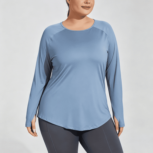 Custom Plus Size Activewear Top OEM ODM Long Sleeve Workout Shirt