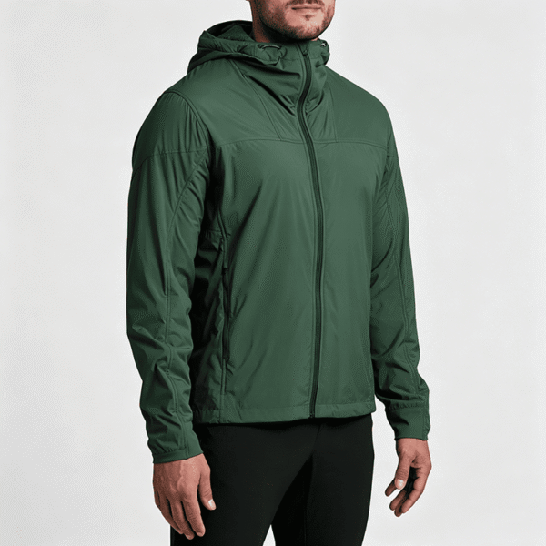 Custom Men's Hooded Windbreaker Jacket Lightweight Training Outerwear OEM ODM