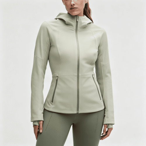 Custom Women's Hooded Performance Jacket Full Zip Athleisure Outerwear OEM ODM