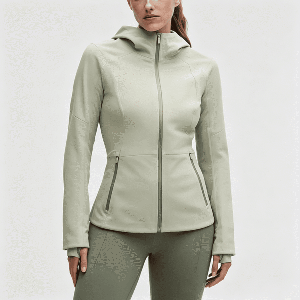 Custom Women's Hooded Performance Jacket Full Zip Athleisure Outerwear OEM ODM
