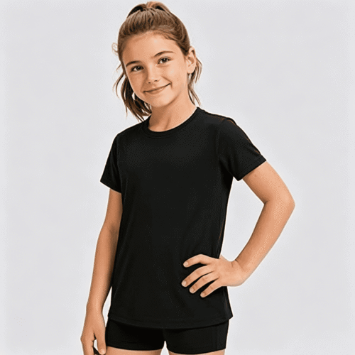 Custom Girls Activewear T-Shirt OEM ODM Kids Performance Tee