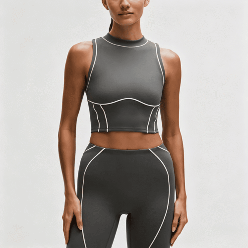 Custom High Neck Performance Crop Tank Top OEM ODM Activewear